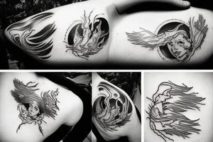 lightning strike, icarus, white lightning, japanese abstract tattoo idea
