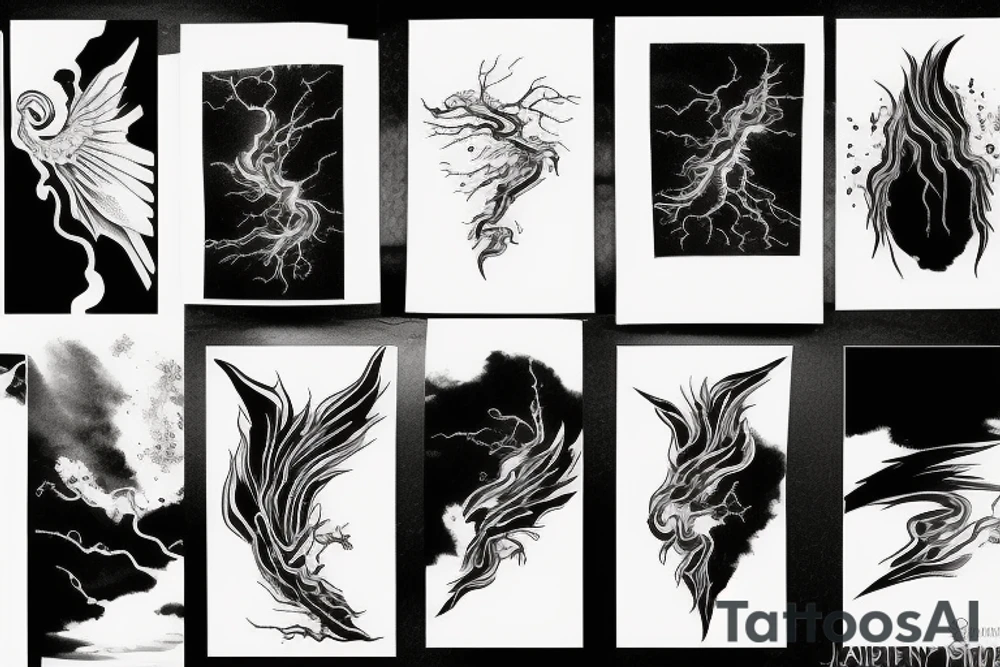 lightning strike, icarus, white lightning, japanese abstract tattoo idea lightning strike, icarus, white lightning, japanese abstract tattoo idea