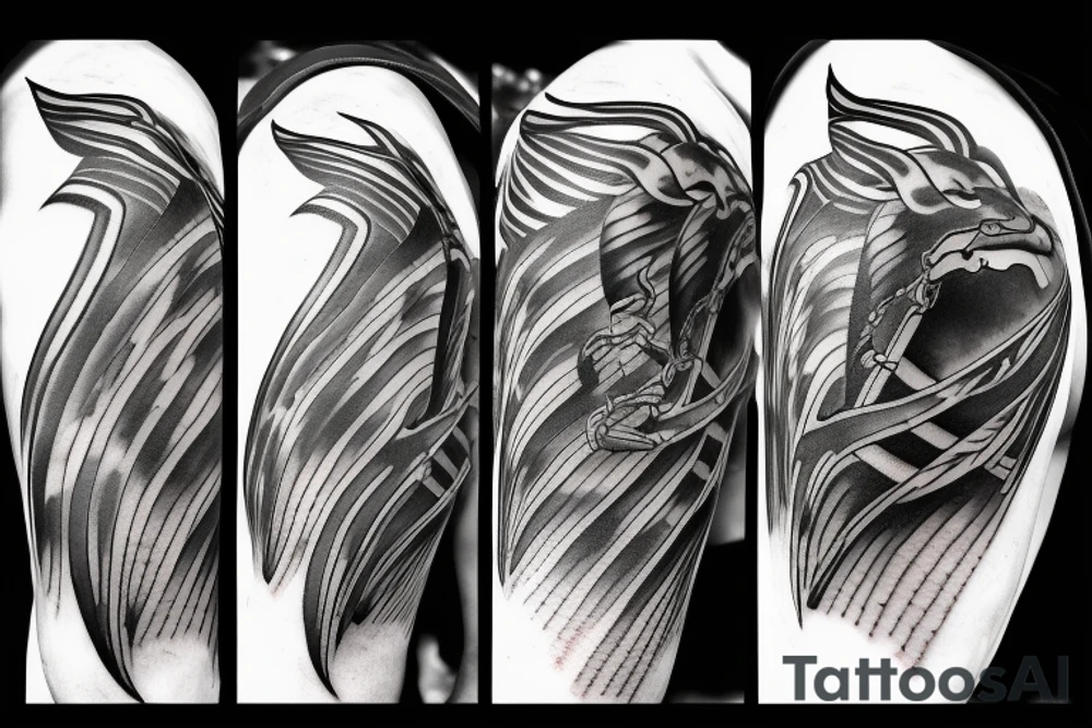 lightning strike, icarus, white lightning, japanese abstract tattoo idea