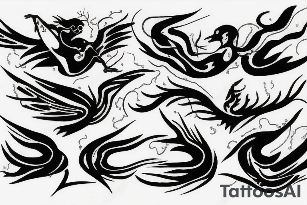 lightning strike, icarus, white lightning, japanese abstract tattoo idea