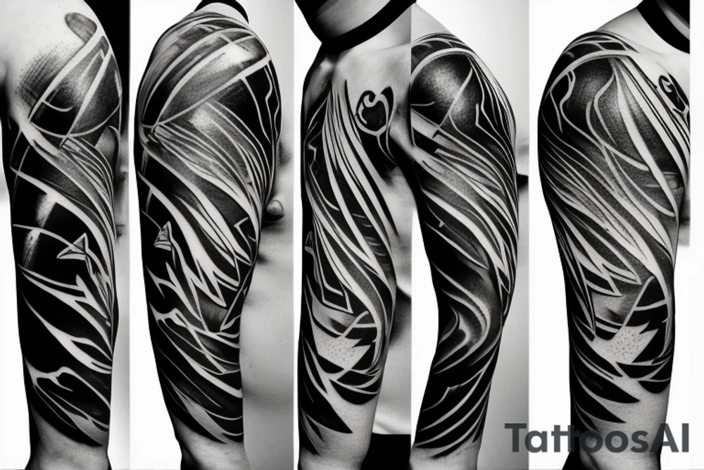 lightning strike, icarus, white lightning, japanese abstract tattoo idea