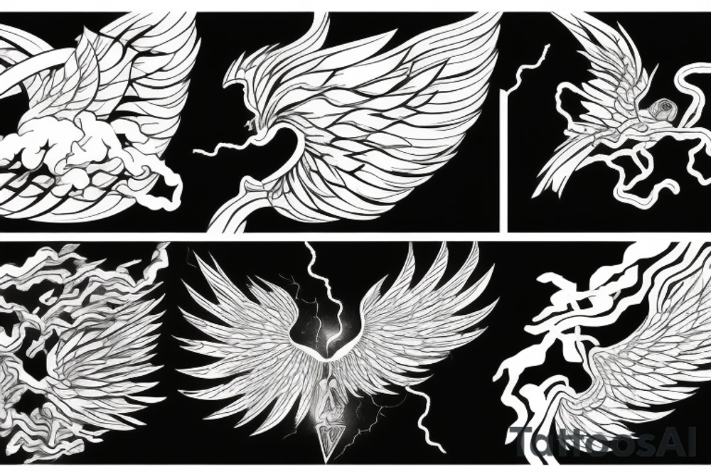 lightning strike, icarus, white lightning, japanese abstract tattoo idea lightning strike, icarus, white lightning, japanese abstract tattoo idea
