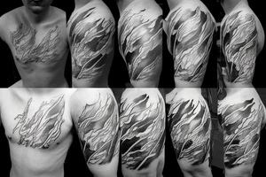lightning strike, icarus, white lightning, japanese abstract tattoo idea