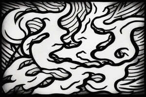 lightning strike phoenix, abstract japanese tattoo idea