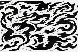 lightning phoenix, made of lightning,  abstract japanese tattoo idea