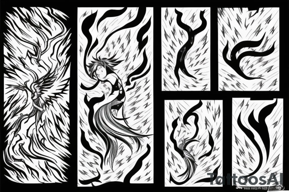 lightning phoenix, made of lightning, abstract japanese tattoo idea lightning phoenix, made of lightning, abstract japanese tattoo idea