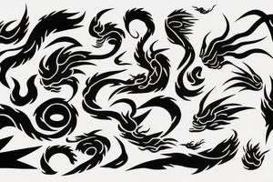 lightning phoenix, made of lightning,  abstract japanese tattoo idea