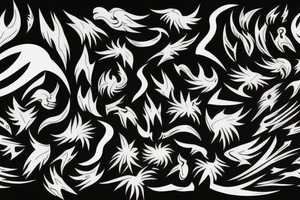 phoenix on fire, made of lightning, abstract tattoo idea