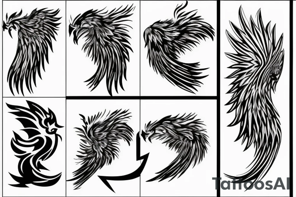 phoenix on fire, made of lightning, abstract tattoo idea phoenix on fire, made of lightning, abstract tattoo idea