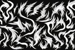phoenix on fire, made of lightning, abstract tattoo idea