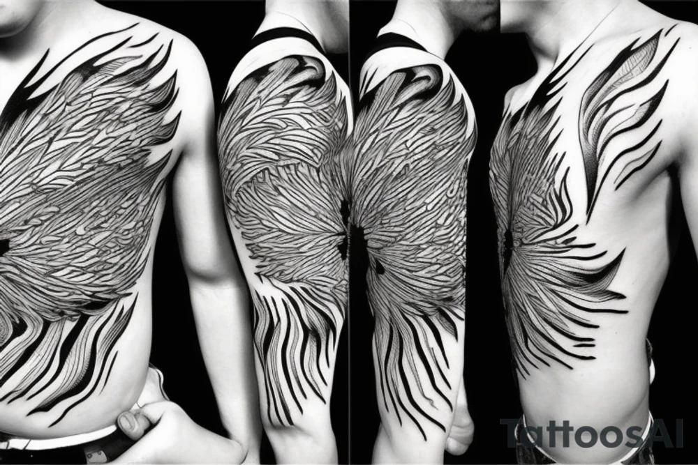phoenix on fire, made of lightning, abstract tattoo idea phoenix on fire, made of lightning, abstract tattoo idea