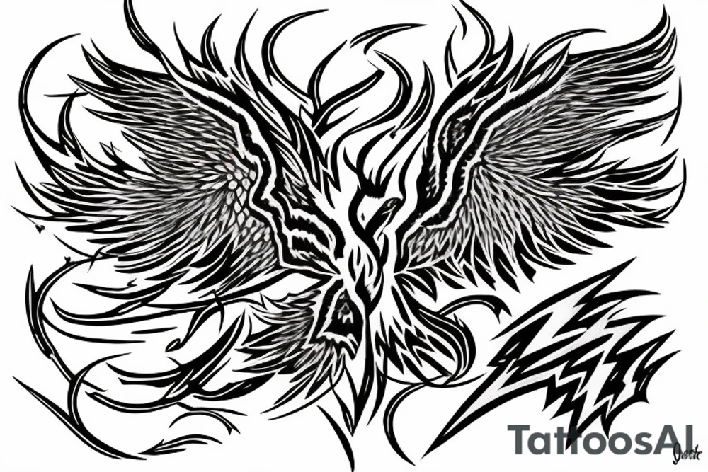phoenix on fire, made of lightning, dotwork tattoo idea phoenix on fire, made of lightning, dotwork tattoo idea