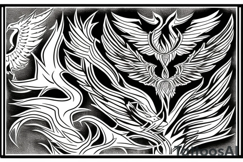 phoenix on fire, made of lightning, dotwork tattoo idea phoenix on fire, made of lightning, dotwork tattoo idea