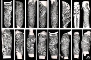 phoenix, lightning strike storm, fighting pharoah, detailed tattoo idea