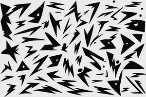 lightning strike storm, deatiled, negative space, abstract shapes tattoo idea