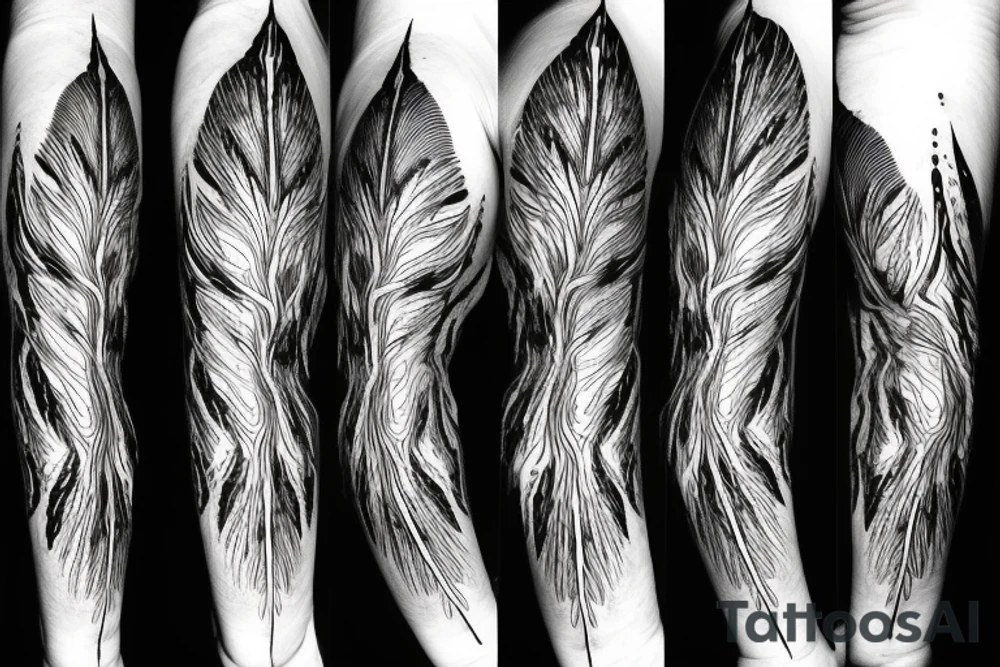 lightning strike storm, detailed, negative space, abstract shapes tattoo idea