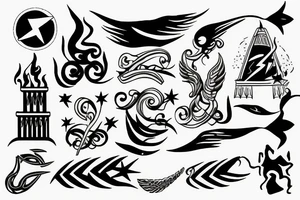 lightning strike storm, tunisia, fire, war, ancient rome tattoo idea