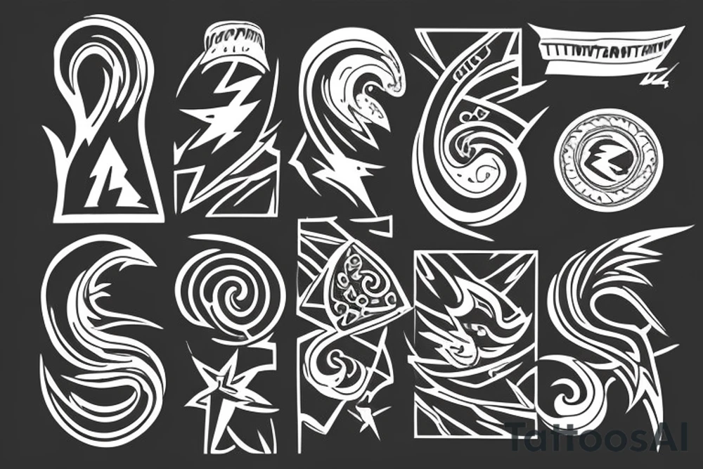 lightning strike storm, tunisia, fire, war, ancient rome tattoo idea