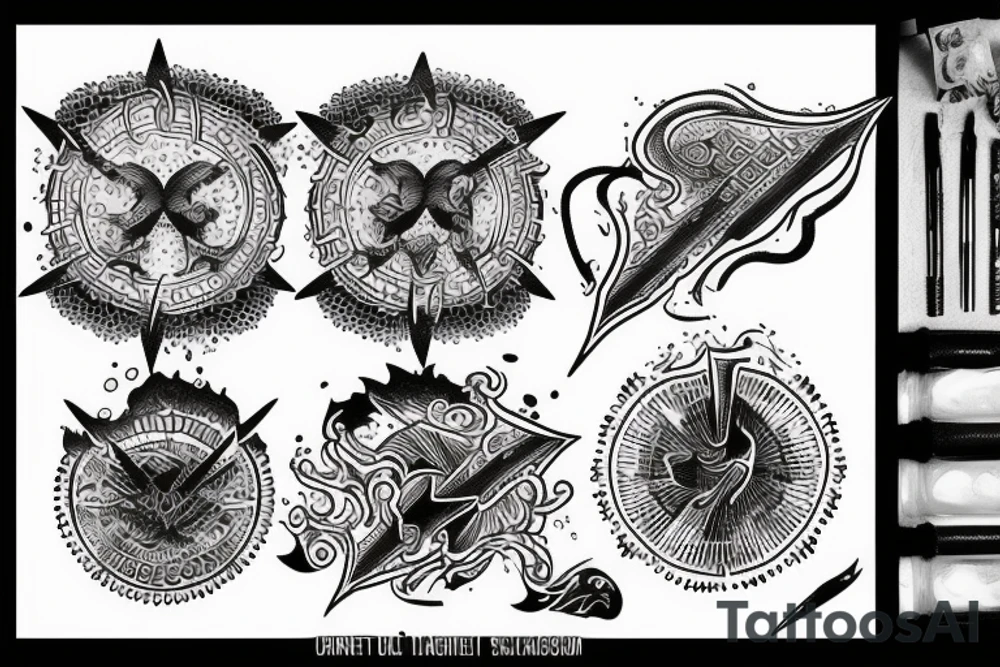 lightning strike storm, tunisia, fire, war, ancient rome tattoo idea