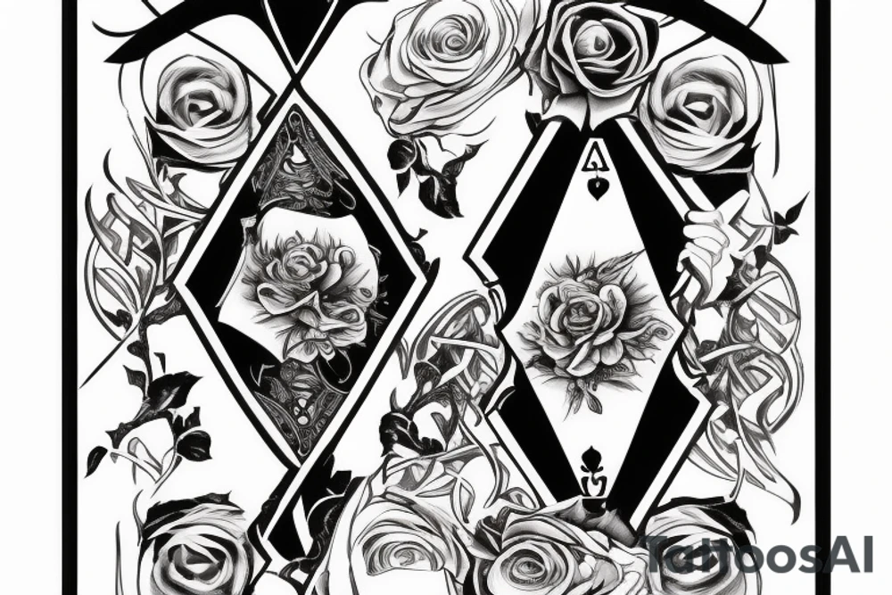 Rose burning playing card & a hourglass tattoo idea Rose burning playing card & a hourglass tattoo idea