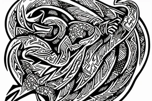 lightning strike storm, Phoenician, fire, war, achilles, words "sami" tattoo idea