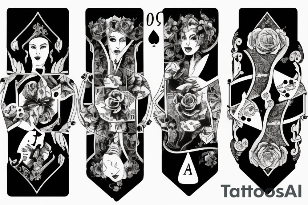 Rose, burning playing card and a hourglass tattoo idea Rose, burning playing card and a hourglass tattoo idea