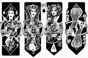 Rose, burning playing card and a hourglass tattoo idea