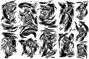 lightning strike storm, Phoenician, fire, war, Sisyphus tattoo idea