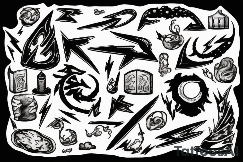 lightning strike storm, Phoenician, fire, war, Sisyphus tattoo idea