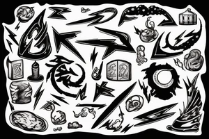 lightning strike storm, Phoenician, fire, war, Sisyphus tattoo idea