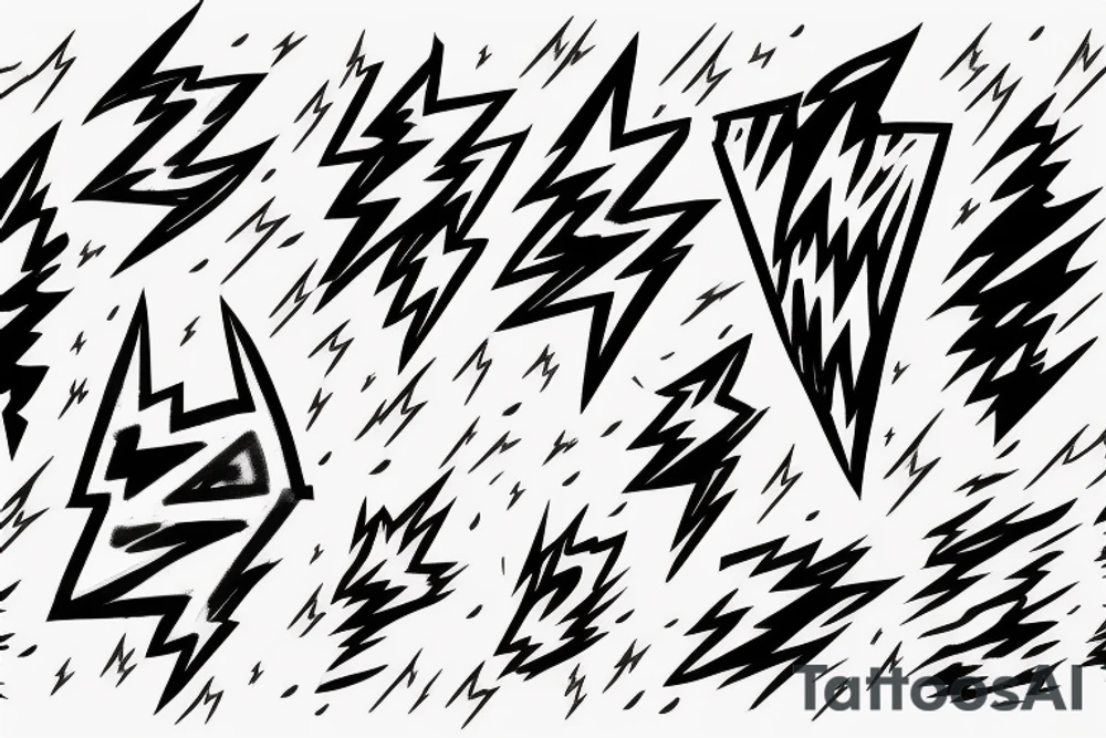 lightning, grunge, realism, negative space, lightning storm, lightning bolt tattoo idea