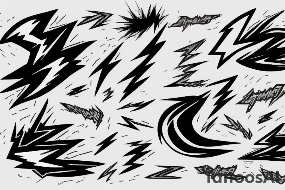 lightning, grunge, realism, negative space, lightning storm, lightning bolt tattoo idea