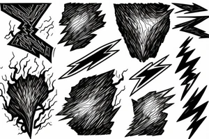 lightning, realism, negative space, lightning storm, lightning bolt tattoo idea