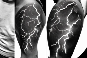 lightning, realism, negative space, lightning storm, lightning bolt tattoo idea