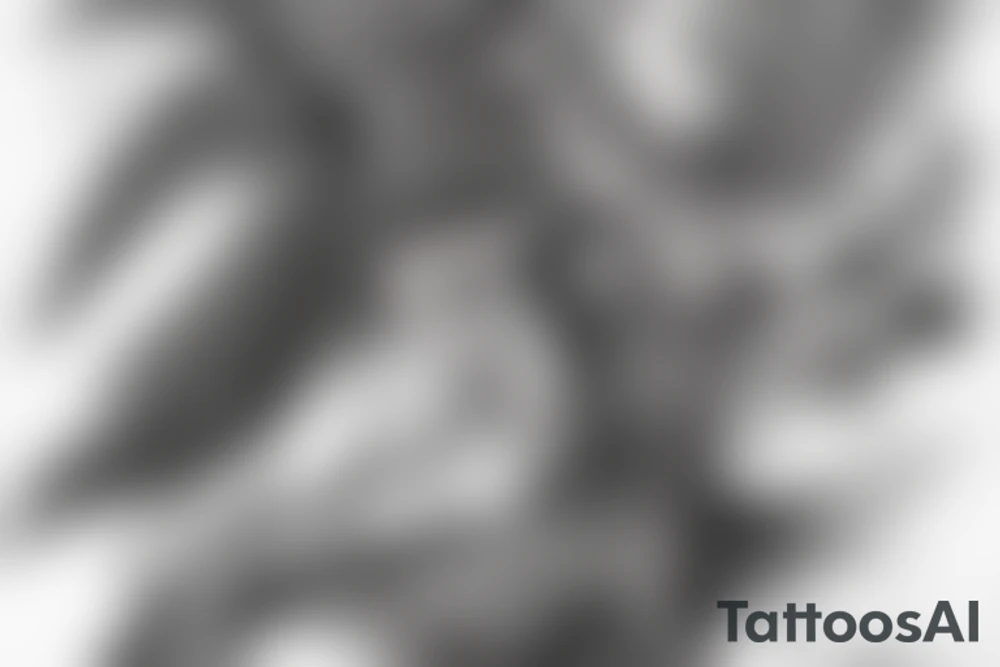 lightning, winged angel, realism, detailed tattoo idea