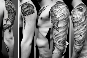 lightning, icarus, realism, detailed, minimal tattoo idea