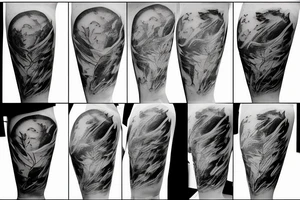 lightning, icarus, realism, detailed, minimal tattoo idea