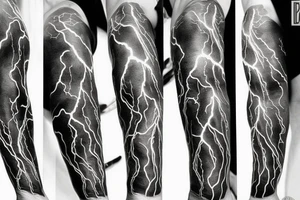 abstract shapes, lightning strike, minimal lines, fine detail tattoo idea
