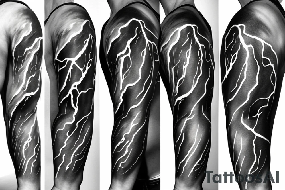 abstract shapes, lightning strike, minimal lines, fine detail tattoo idea