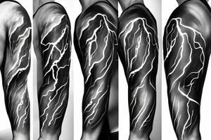 abstract shapes, lightning strike, minimal lines, fine detail tattoo idea