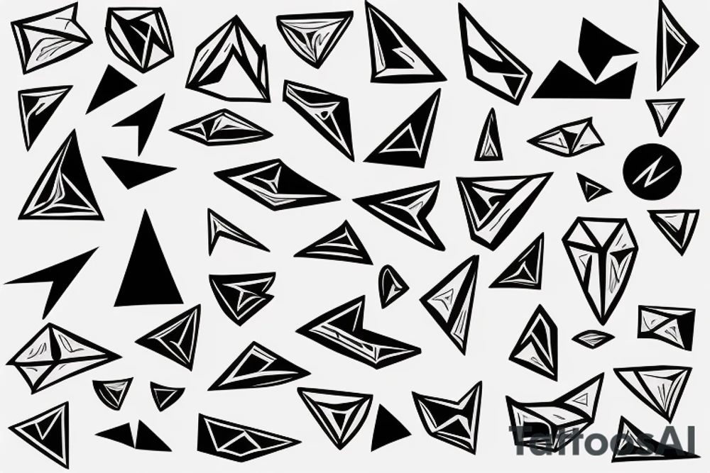 abstract shapes, lightning strike, minimal lines, fine detail tattoo idea
