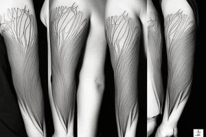 abstract shapes, lightning strike, minimal thin lines, fine detail tattoo idea