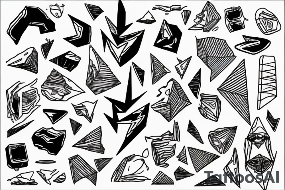 random shapes, lightning strike, minimal thin lines, fine detail tattoo idea random shapes, lightning strike, minimal thin lines, fine detail tattoo idea