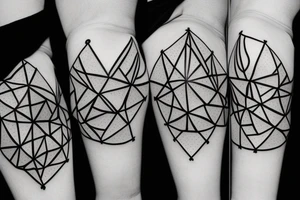random shapes, lightning, minimal thin lines, fine detail tattoo idea