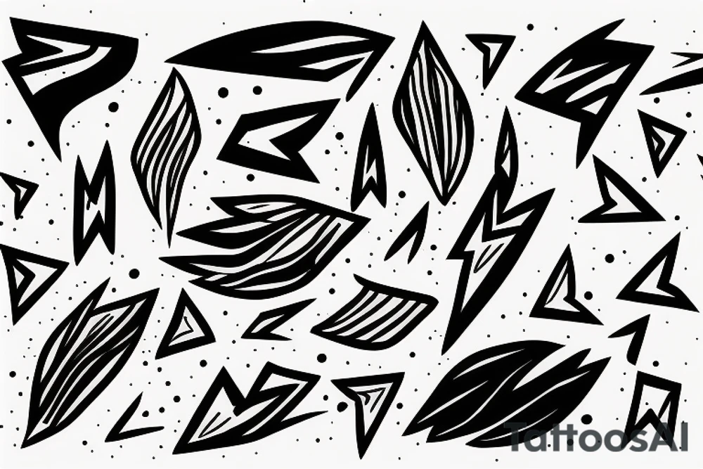 abstract art, thin lines, negative soace, lightning tattoo idea