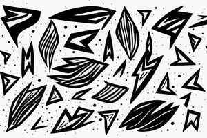 abstract art, thin lines, negative soace, lightning tattoo idea