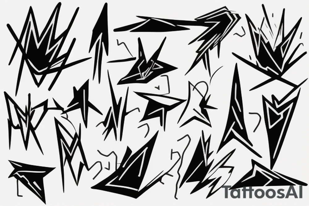 abstract art, thin lines, negative soace, lightning tattoo idea