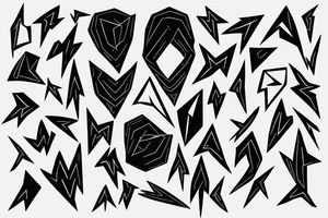 abstract art, thin lines, negative space, lightning tattoo idea