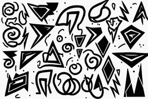 abstract art, thin lines, negative space, lightning tattoo idea