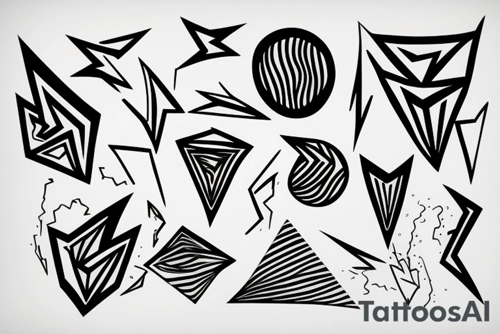 abstract art, thin lines, negative space, lightning tattoo idea abstract art, thin lines, negative space, lightning tattoo idea